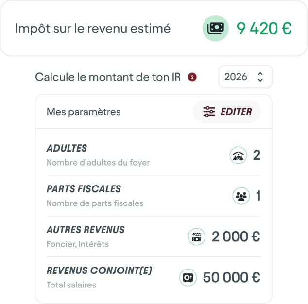 Estimation impôt sur le revenu — outil Hiway